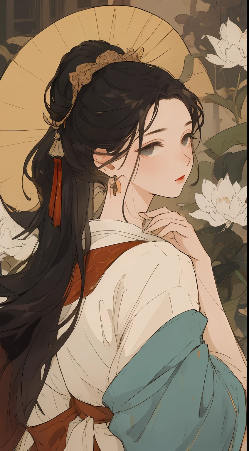 A Girl， Ancient Chinese clothing， total body， sunrays， Clear face， clean white background，fior，yun， master masterpiece， super-detail， epic composition， UHQ， high quallity， extremely detailed， official arts， 制服 8k 壁纸， super-detail， 32k