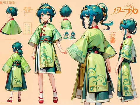 Anime character of a woman in Hanfu ancient Chinese costume, wearing long and fluent clothes, beautiful anime character design, anime vision of cute girl, Kantai collection style, anime moe art style, little curve loli, Chen Jiru, little loli girl, anime c...