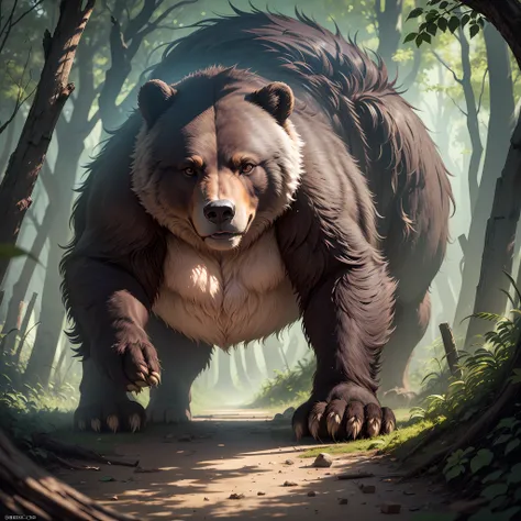 A tall and furious bear with a long knife on the battlefield --auto ...