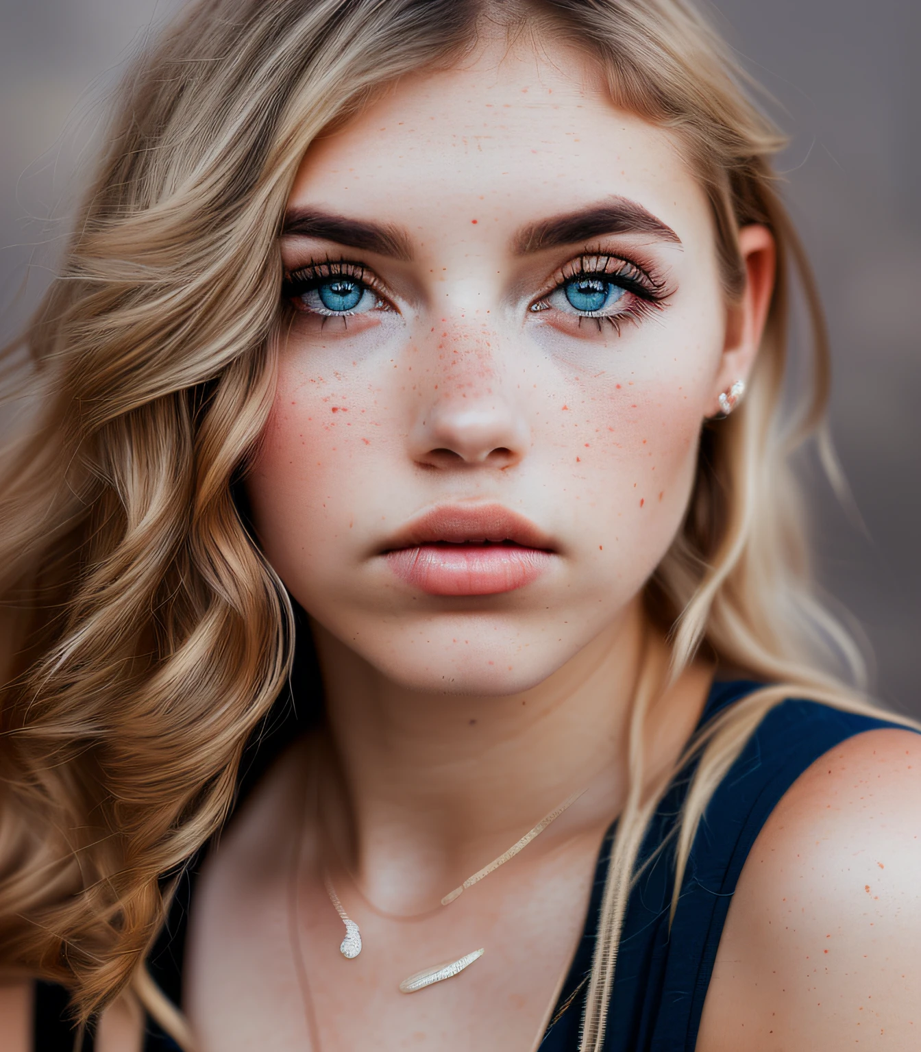 25 year old blonde (beautiful face:1.1), detailed eyes, luscious lips, riding horse, jean shorts and tank top,  (moody lighting:1.2), depth of field, bokeh, 4K, HDR.