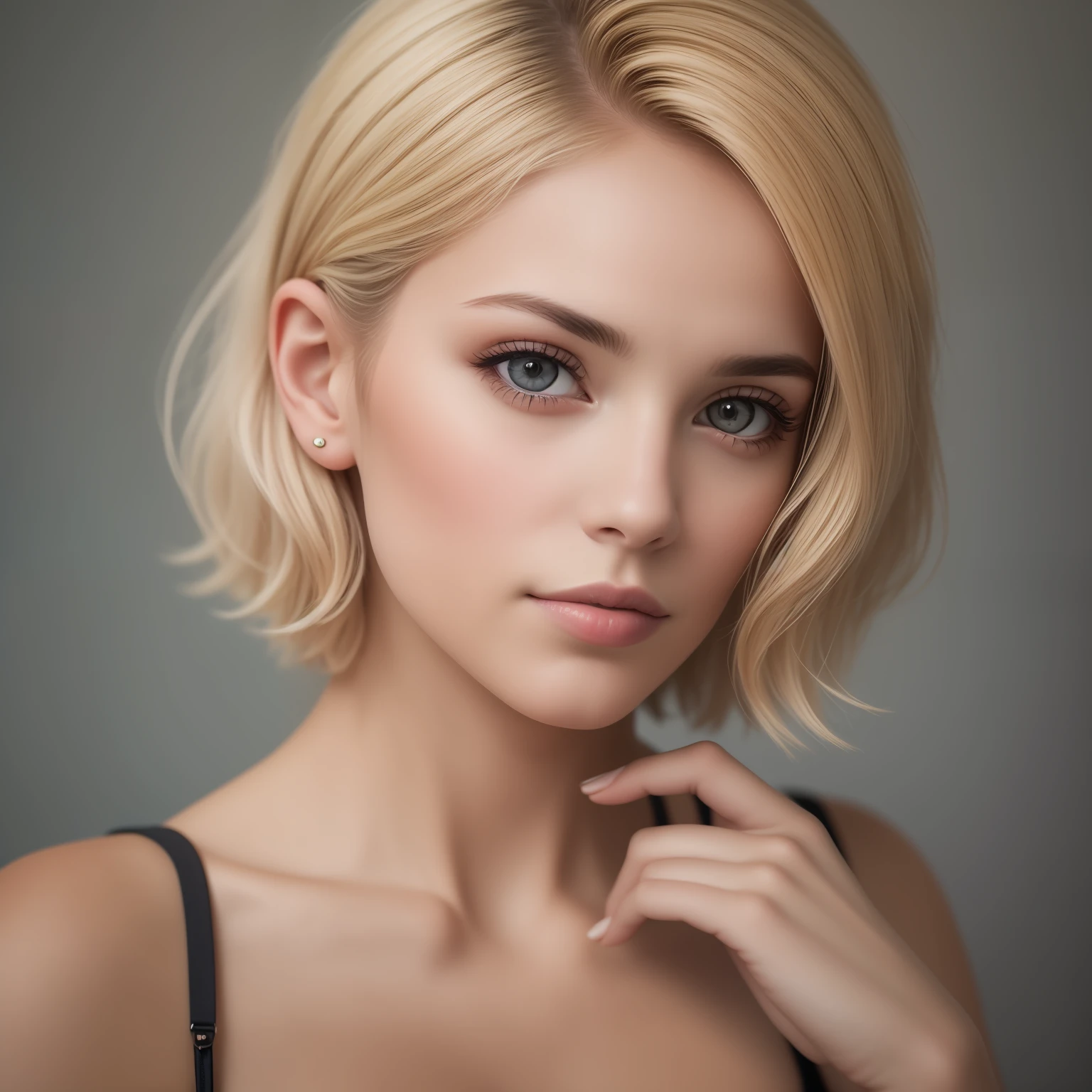 Prompts: portrait, woman, 27 years old, pretty, french, blonde short hair, big cheekbones, (acne:0.8), pleasant, flickr, 4k, canon eos r3 (and variations of this)