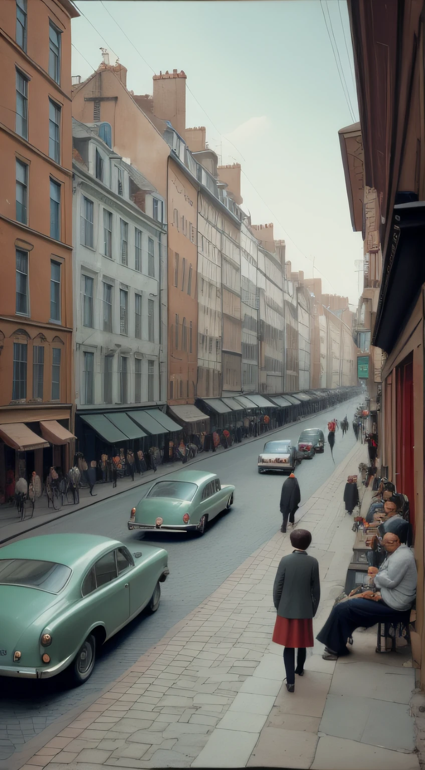 Une scène de rue dynamique capturée par Henri Cartier-Bresson, susciter des conversations sur Street View Photography.