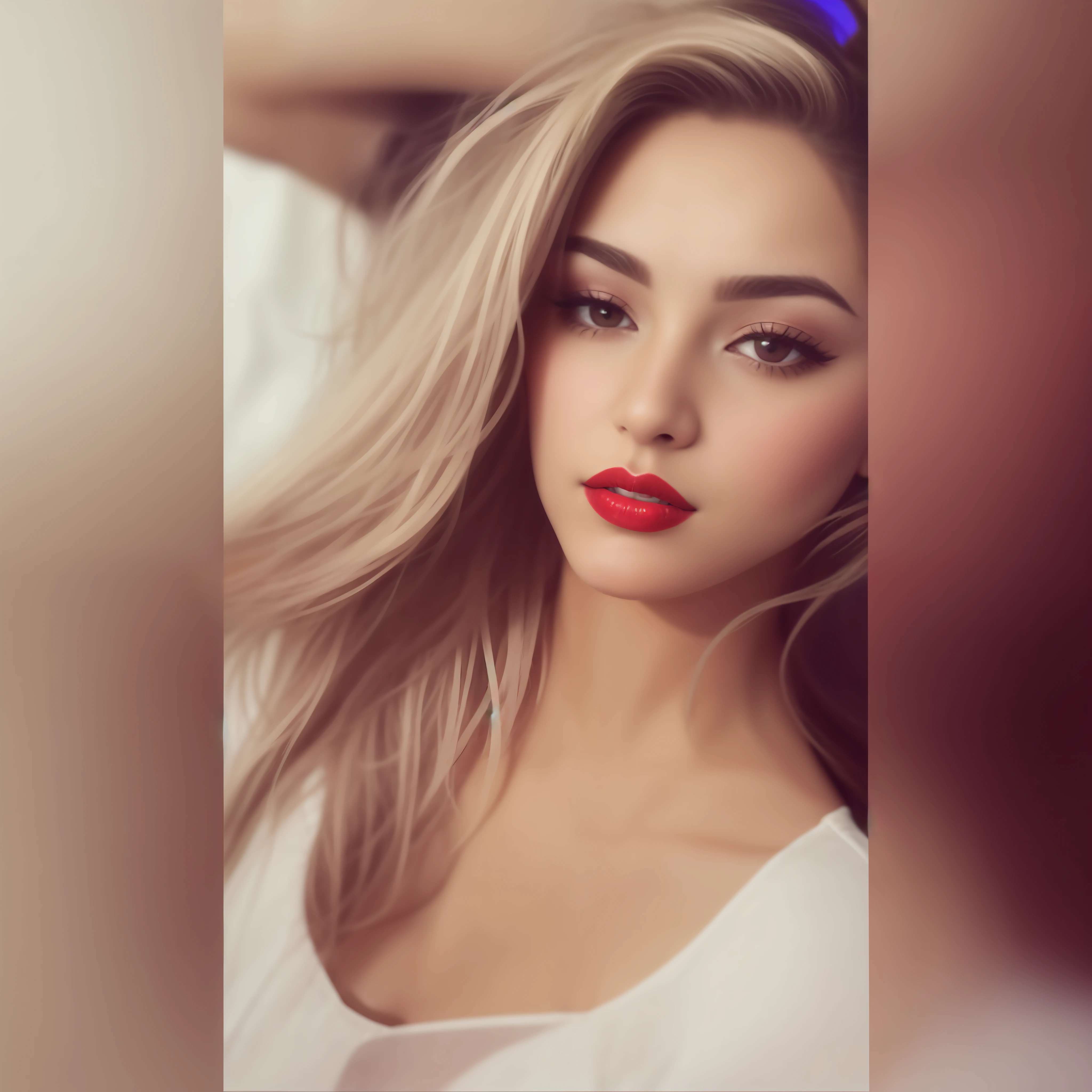 a close up of a woman with long hair and red lipstick, thick red lips, 18 years old, sexy red lips, beautiful mexican woman, lorena avarez, red lips, leaked image, she is about 20 years old, she is about 2 0 years old, ayahausca, sexy look, 1 6 years old, 💋 💄 👠 👗