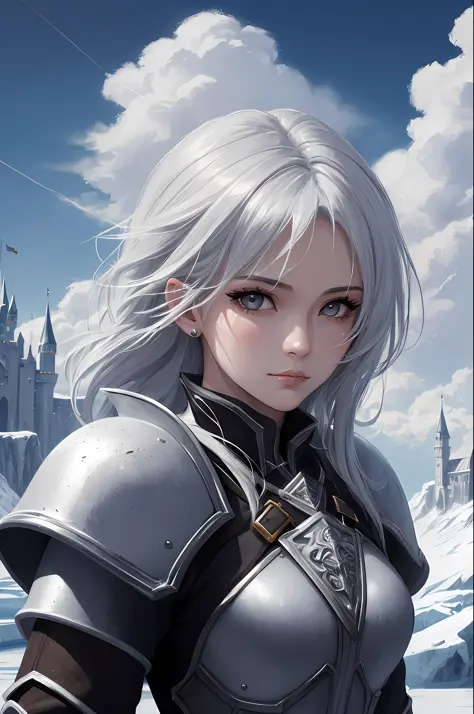 ((high quality:1.2, masterpiece:1.2)), 1girl, beautiful face, white hair, grey eyes, dynamic pose, (death knight, fantasy), (fac...