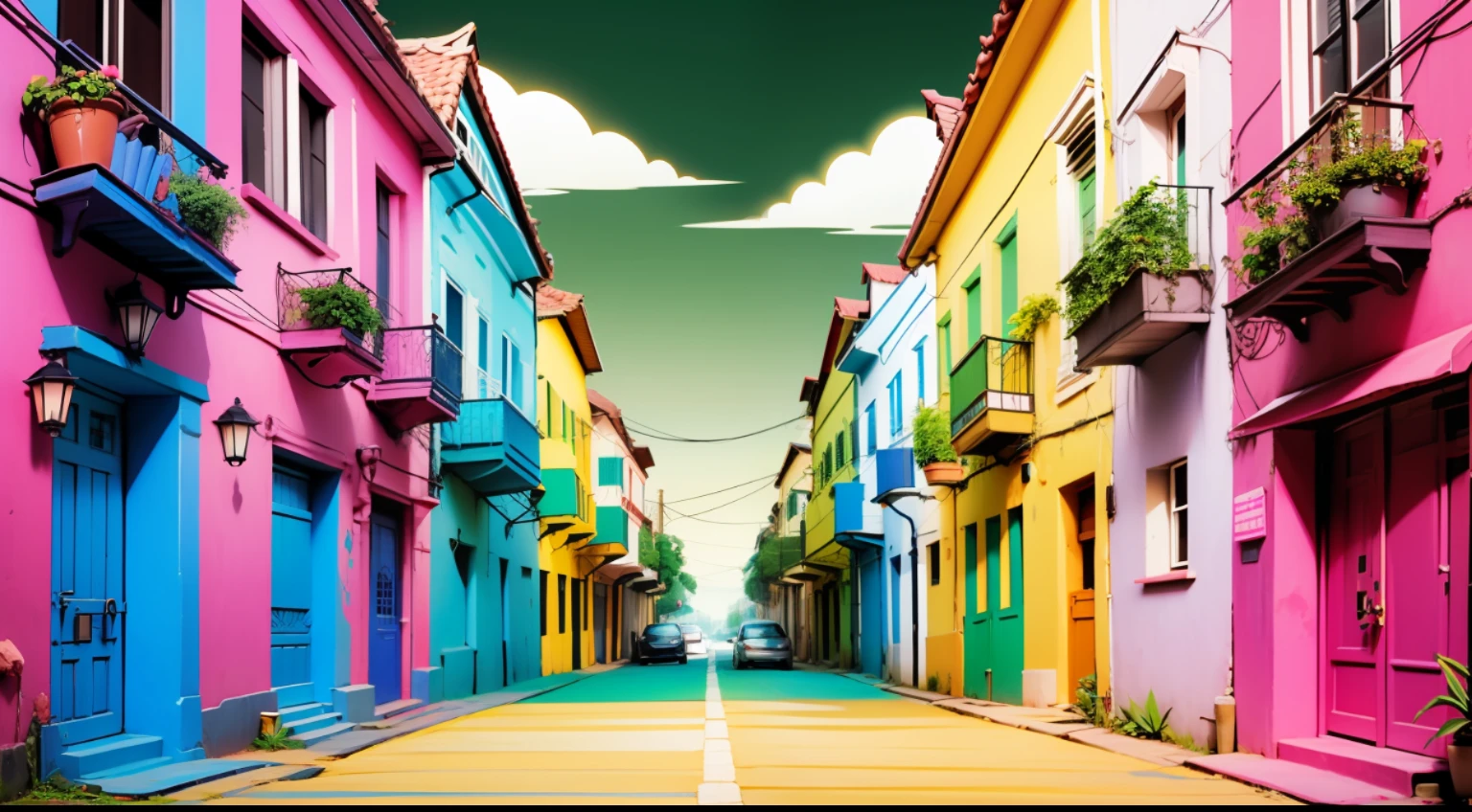 다양한 색상의 브라질 삼바 요소가 포함된 Wallpapper 배경