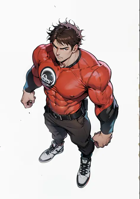 Anime style art)), Extremely muscular masculine character