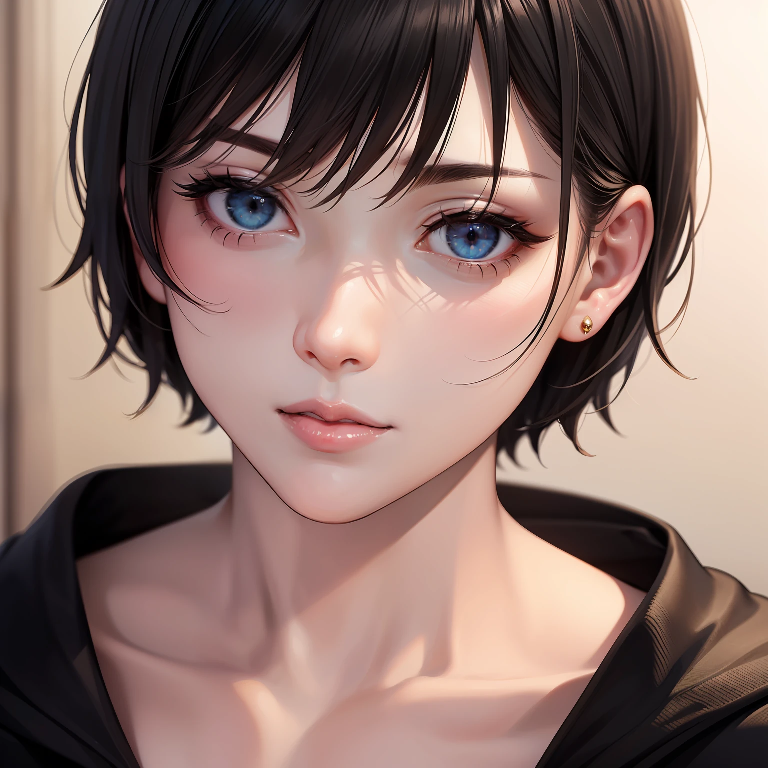 (masterpiece:1.3), (8k, photorealistic, RAW photo, best quality: 1.4), (1girl), beautiful face, (realistic face), (black hair, short hair:1.3), Nice hairstyle，Realistic Eyes，Nice detail eyes，（Realistic Skin），Beautiful Skin，（Lingerie），Ridiculous，attractive，Ultra high Resolution，an ultra realistic，RAWExtremely detailed，golden proportions，full body photo