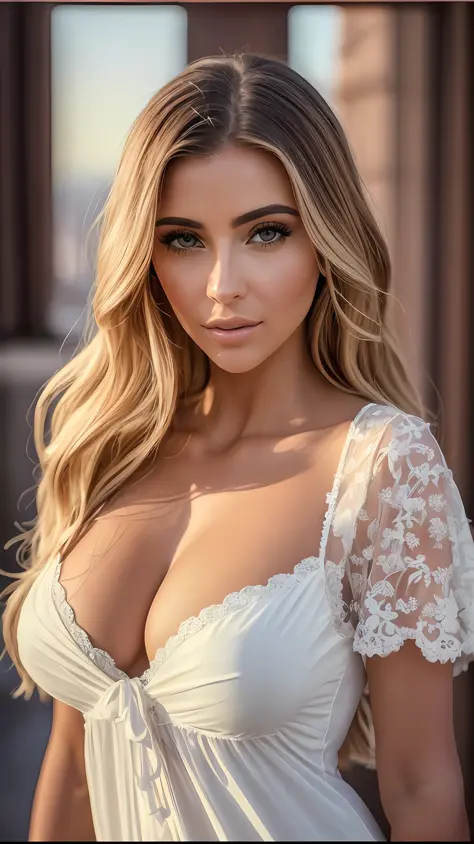 A woman, brunette with dyed blonde hair, Julia Sarda, Christina Kritkou, portrait of Kim Kardashian, inspired by Gina Pellón, tanned Ameera al Taweel, Olivia Culpo, Julia Fuentes, flawless olive skin ((detailed face)), ((detailed facial features)), (finely...