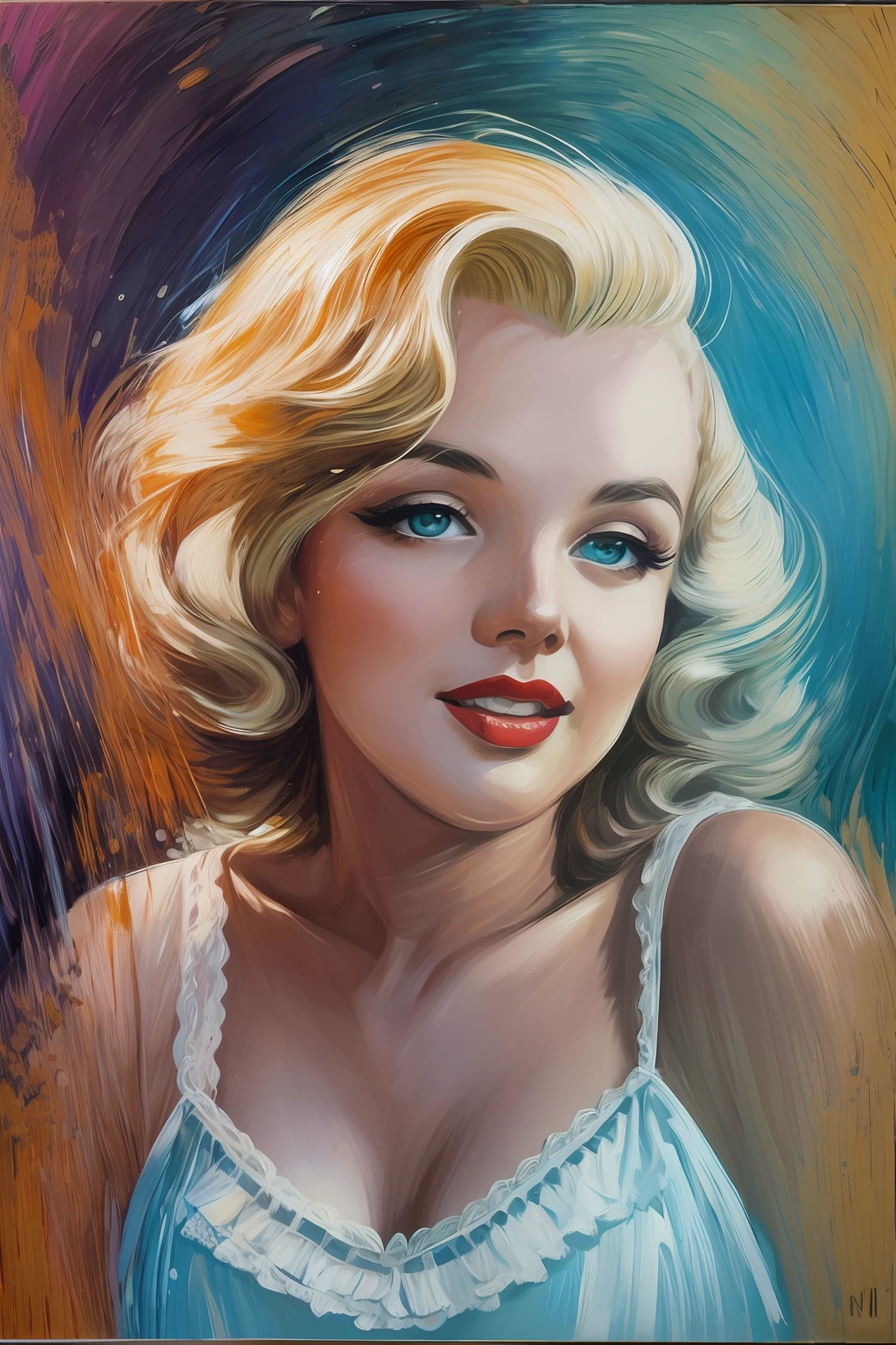 La jeune Marilyn Monroe, Alice au pays des merveilles, film, film, Hollywood, actrice, Rôle de la secte, rétro, ancien, blond, beauté, Célébrité, superbe, très détaillé, 8k, orné, complexe, Cinématique, détraqué, atmosphérique, Nikon D850, AF-S NIKKOR 200-500mm F/5.6E EDVR,
 ISO 800, 1/500, F/5.6, Mise au point automatique continue, Coup unique, Mesure ponctuelle, Équilibre des blancs en lumière du jour, Monopode (peinture à l&#39;huile: 0.75), (art éclaboussant: 0.75), (turquoise: 0.2), (orange: 0.2), (Jérémie Mann: 0.5), (John Constable: 0.1), (Le grec: 0.5), (Peinture acrylique: 0.75), 8k, ((Face close-up))