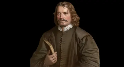 ultra realistic portrait of John Bunyan, high quality, 16k resolution, realistic beard and mustache, realistic skin and hair texture, photorealism, cinematic lighting, perfect