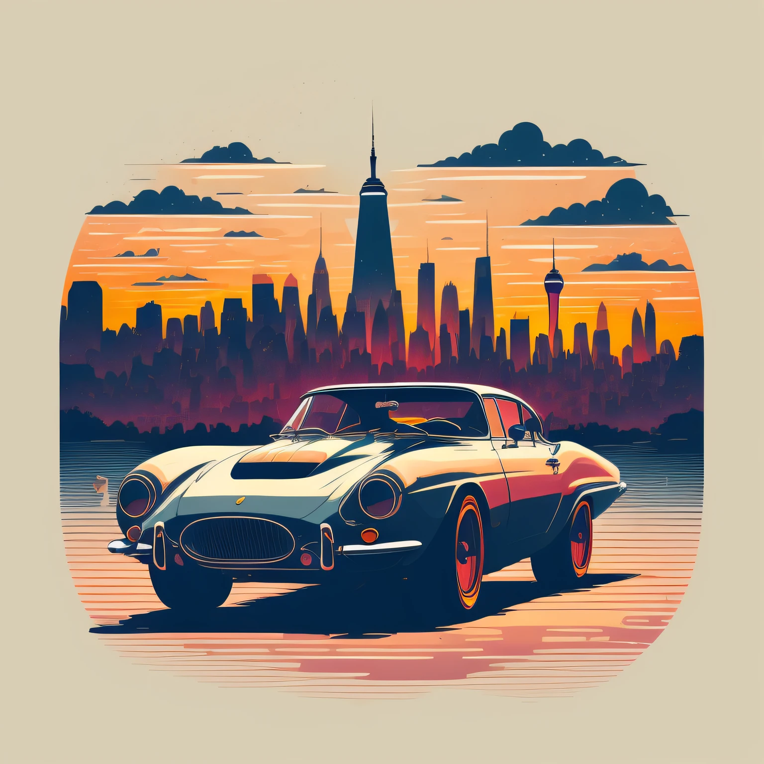 Ich hätte gerne ein einzigartiges T-Shirt-Design mit einem klassischen Ferrari vor der Kulisse von New York City.Die Abbildung sollte die nächtliche Ansicht der Stadt zeigen, mit seinen hoch aufragenden Wolkenkratzern und leuchtenden Lichtern.Der klassische Ferrari sollte mit aufwendigen Details dargestellt werden, unterstreicht sein schlankes und kraftvolles Design.Für einen Hauch von Futurismus, Lichtreflexionen auf gespiegelten Gebäuden integrieren.Integrieren Sie ikonische Elemente wie die Freiheitsstatue oder berühmte Brücken, um die Atmosphäre von New York City hervorzuheben.Die Abbildung soll ein Gefühl von Geschwindigkeit vermitteln, Abenteuer, und der energetische Puls der Stadt.Kombination von Realismus mit abstrakten Elementen, Schaffen Sie einen modernen und dynamischen Stil für das Design.Das T-Shirt-Design sollte ein breites Publikum ansprechen, die Essenz sowohl von Automobil-Enthusiasten als auch von Liebhabern urbaner Landschaften einfangen.Verwenden Sie hochwertige Vektorgrafiken für optimale Druckergebnisse.Bitte liefern Sie den endgültigen Entwurf in einem digitalen Format, das mit gängigen Druckverfahren kompatibel ist.