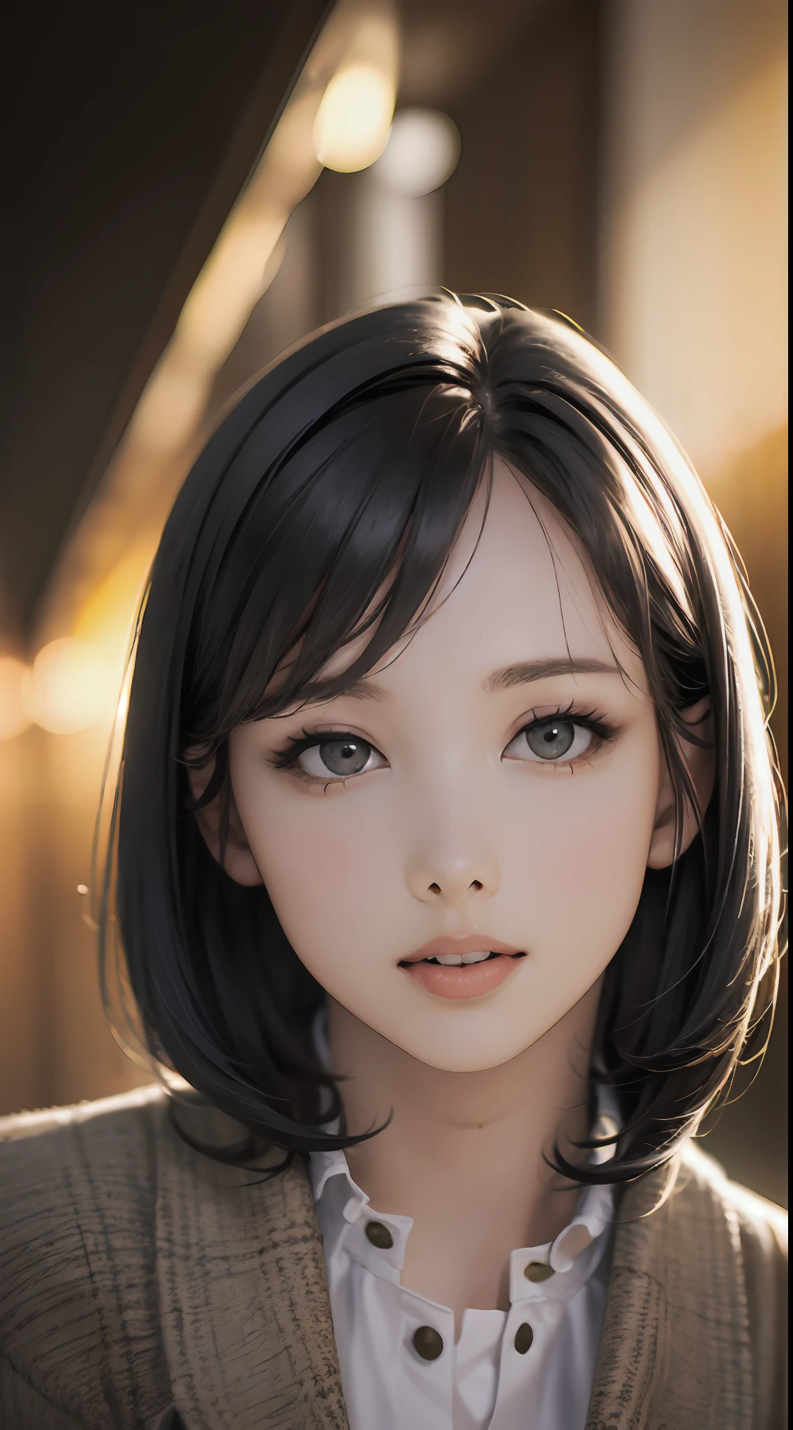 (masterpiece:1.3), (8k, photorealistic, RAW photo, best quality: 1.4), (1girl), beautiful face, (realistic face), (black hair, short hair:1.3), Nice hairstyle，Realistic Eyes，Nice detail eyes，（Realistic Skin），Beautiful Skin，（Lingerie），Ridiculous，attractive，Ultra high Resolution，an ultra realistic，RAWExtremely detailed，golden proportions，full body