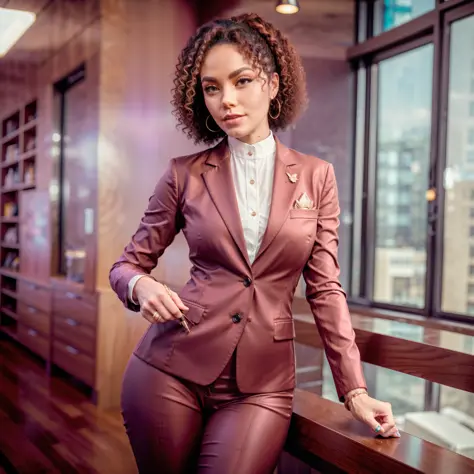 johnnie walker whiskey embodies strength and empowerment, just like our trailblazer. she wears a tailored pantsuit, exuding conf...