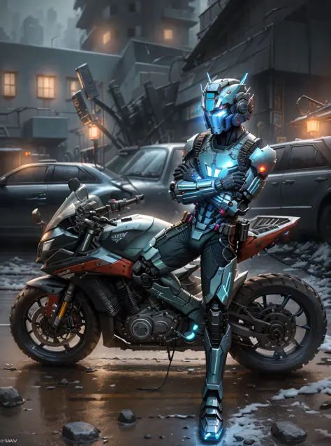 Red and blue, Optimus Prime,(1mechanical boy),solo,Cyberpunk city setting,Mech helmet, robot,A glowing mech,((ultra realistic de...