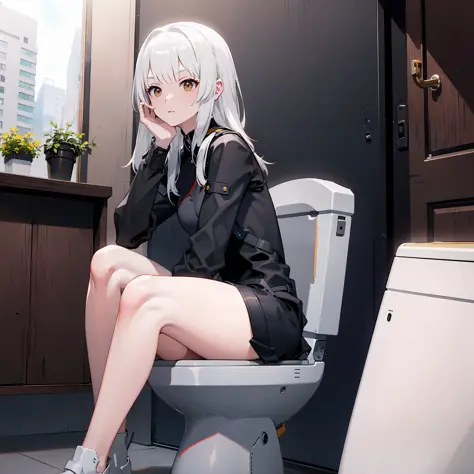 Sitting on the toilet, Thinker on the toilet.卡列尼娜
