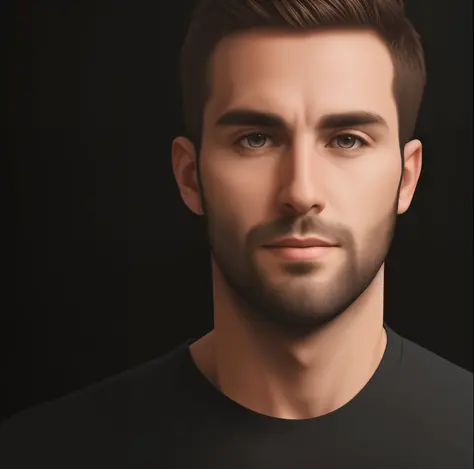 A 30-year-old man, good looking, in a dark place, black background, realistic vision, 8k, photorealism --auto
