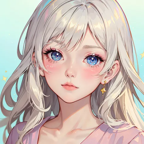 anime girl with blonde hair, Aegyo-sal, eyebags, makeup, blush - SeaArt AI