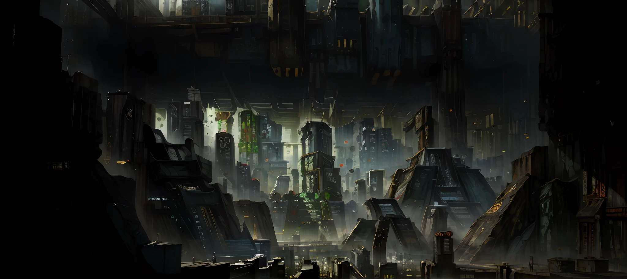 ((Best Quality)), ((Masterpiece)), (Very Detailed: 1.3), ((View of a Huge Dystopian Sprawling City)), Layers of Buildings Block the Sunlight (((Perfect Building))), Dirty Cracked Concrete and Dilapidated Steel Buildings, Towering Slums, 4k High Resolution, Masterpiece, Art Station Trend, (Clear Lines), Neon Sign,