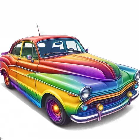 RainbowPencilRockAI car