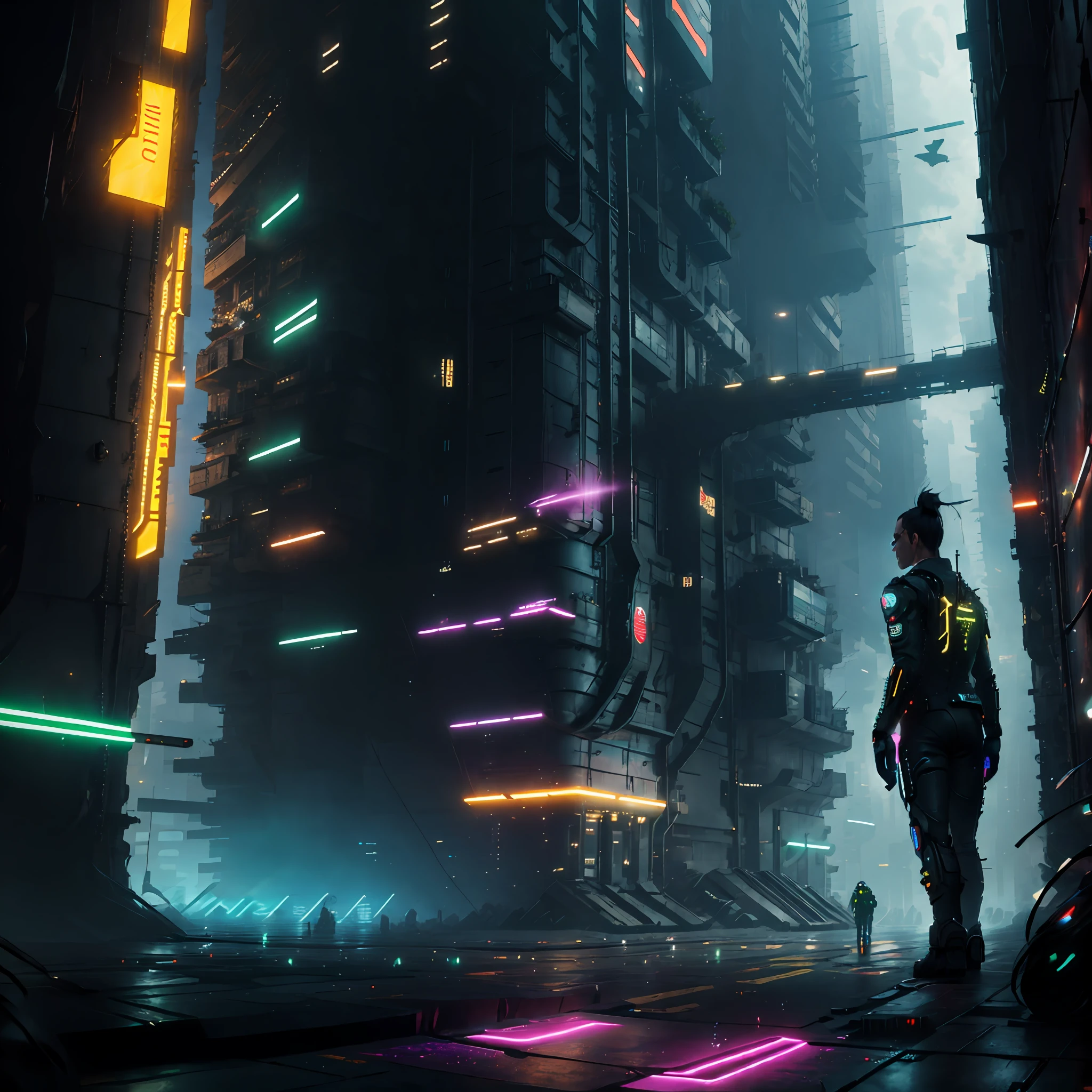 Cityscape consisting of neon lighted buildings and roads, highly detailed, futuristic, inspired from cyberpunk 2077, neon red and purple lighting, easynegative, photography, ((cinematic)), (( best quality)), 8k, hdr, photo is taken by an ultra clarity lens