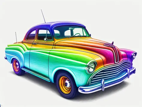 RainbowPencilRockAI car