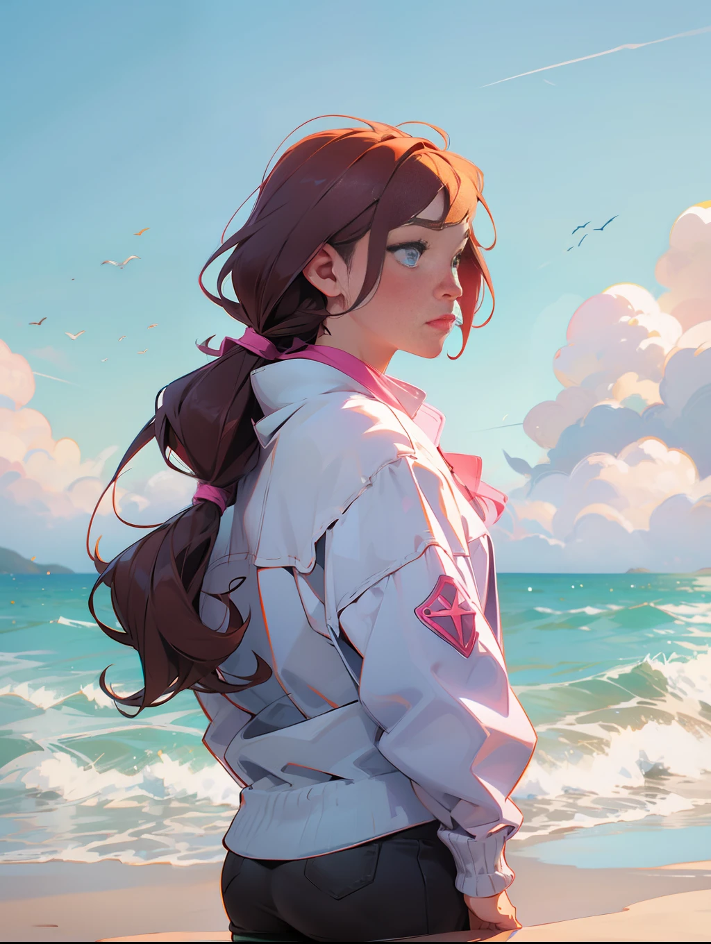 A girl by the sea