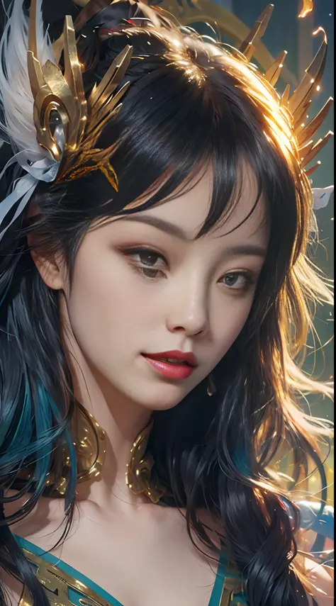 (Masterpiece:1.5), illustration, 4K, 8K, (high quality:1.1),fairy, highly detailed, detailed face, HDR, bright colors, natural lighting, beautiful eyes, beautiful face, 1 girl, solo, chinese lantern, chinese style, chinese architecture, paper cut fairy ire...