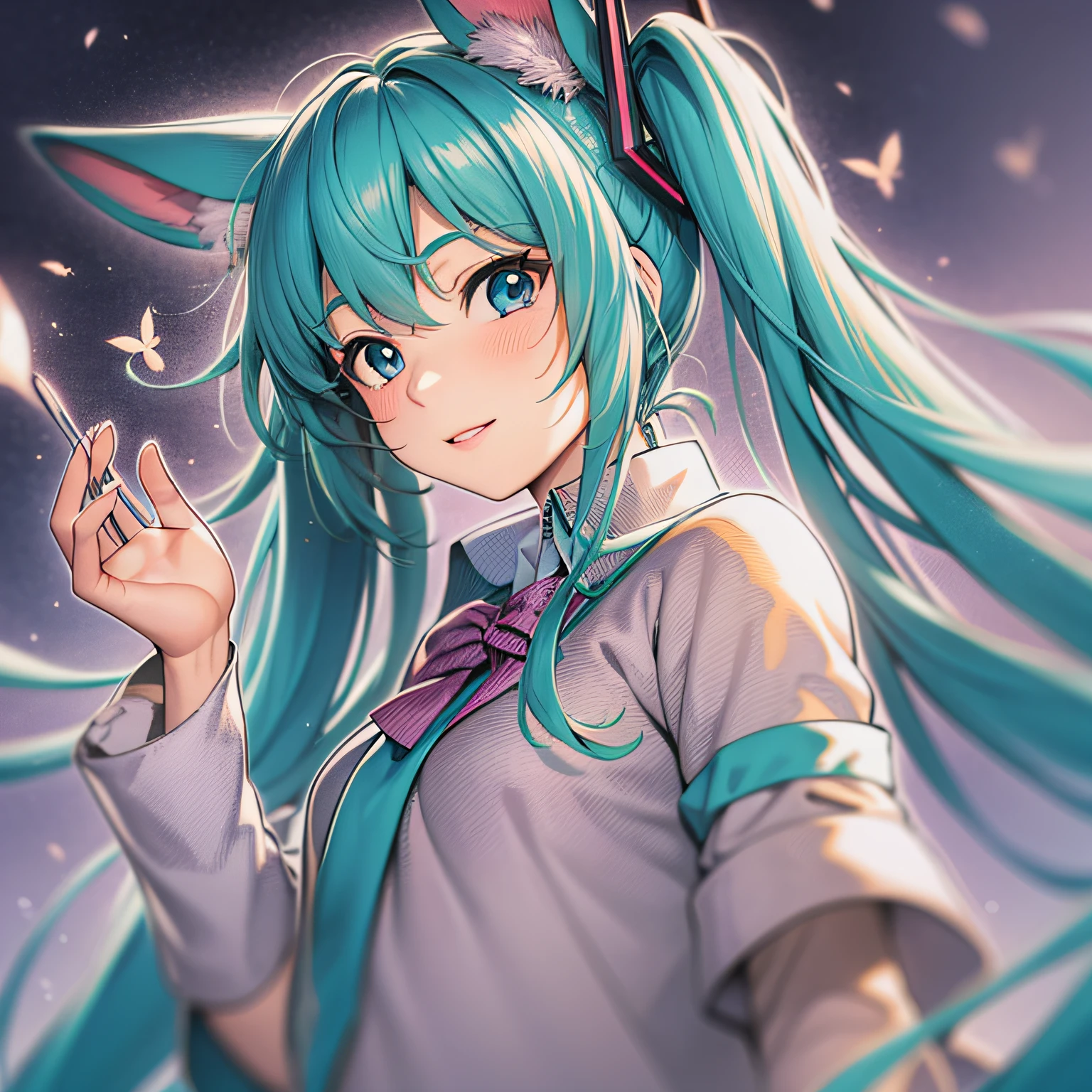 Hatsune Miku, fille déguisée en lapin