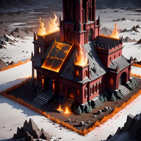 On this land full of evil aura, there is a huge demon armory where demons forge and collect various destructive weapons. The whole building is surrounded by magma, as if it is erupting from the ground. Demons perform mysterious rituals here and cast terrif...