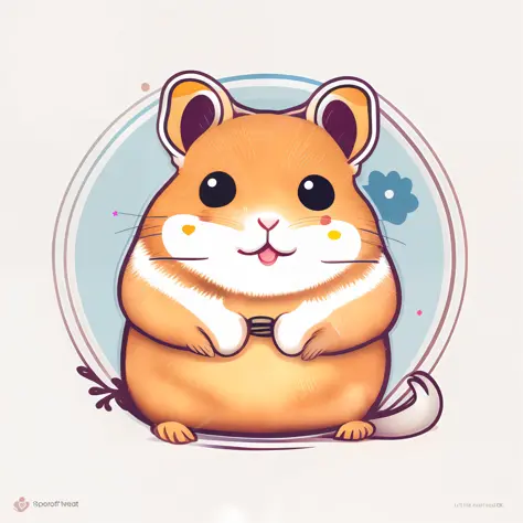 An image featuring an adorable hamster, presented in a whimsical and playful artistic style, exuding a sense of curiosity and joy, illuminated by soft, gentle lighting. And then, a quotation marks t-shirt design graphic, Vector, contour, white background.