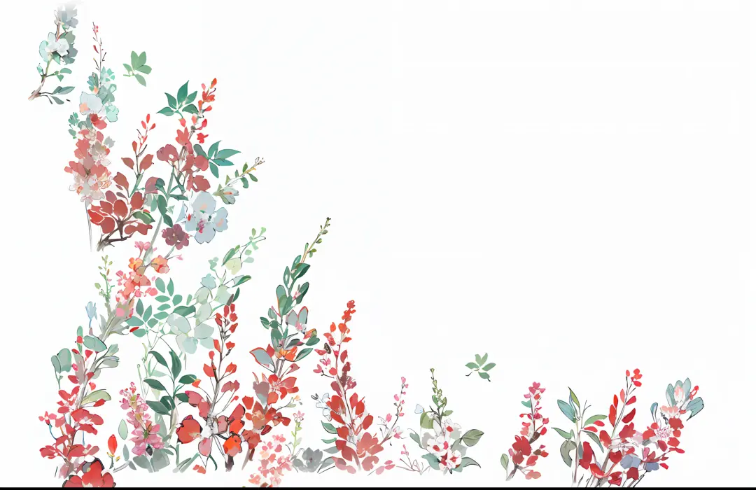 there is a picture of a flower arrangement with red flowers, botanical background, green and red plants, red blooming flowers, fine background proportionate, floral painted backdrop, flower background, japanese related with flowers, red flowers, stylized b...