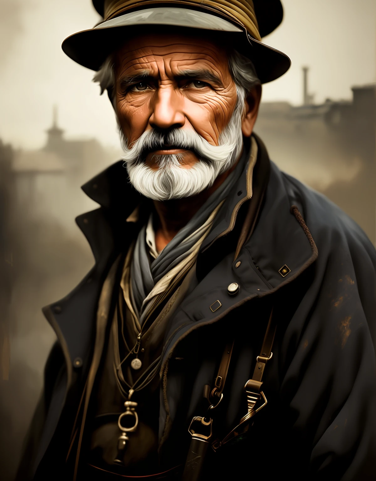 a portrait of an old coal miner in 19th century, beautiful painting with highly detailed face by greg rutkowski and magali villanueve, trending on artstation, sharp focus, studio photo, intricate details, highly detailed, by greg rutkowski