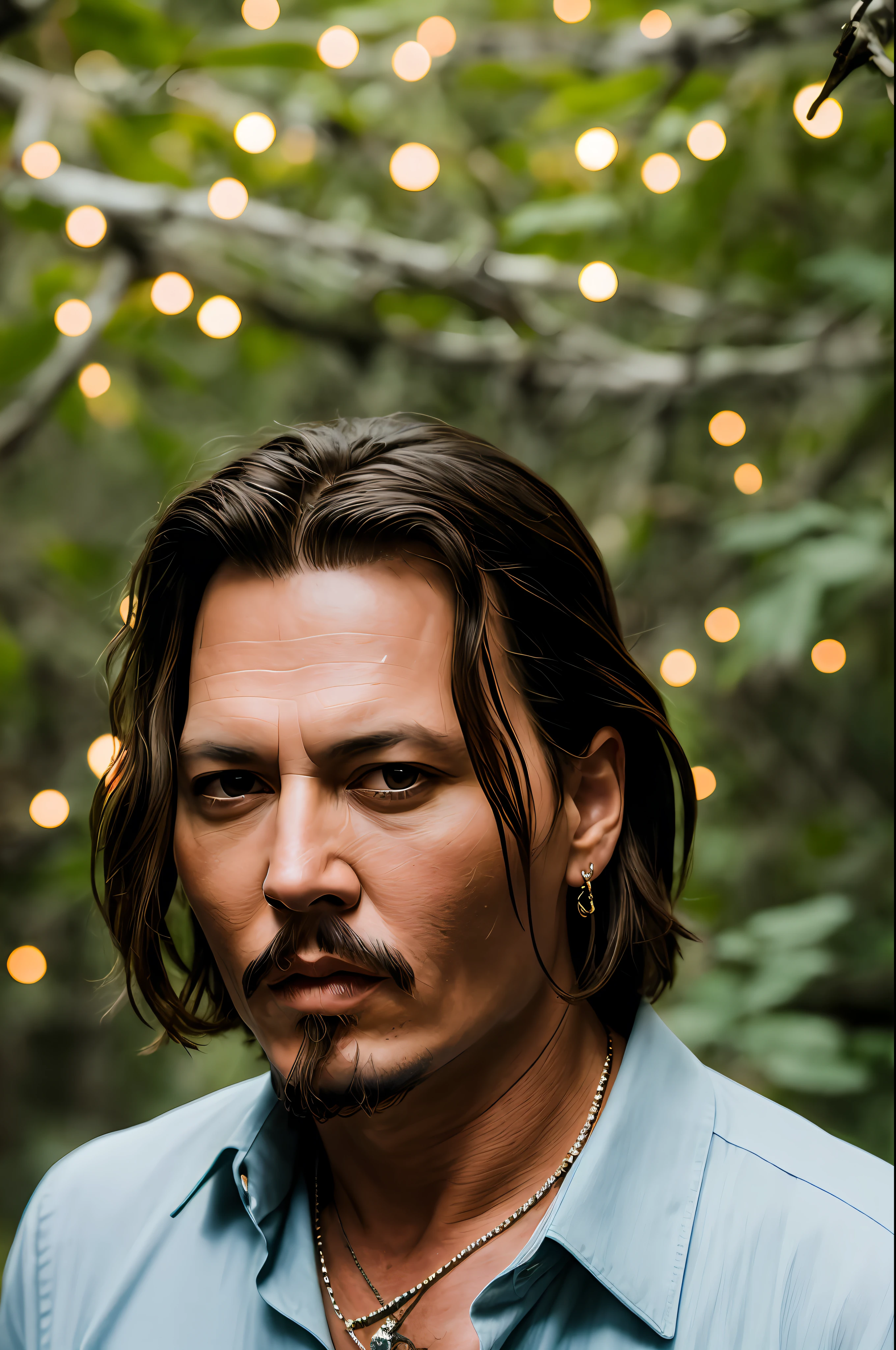 masterpiece, johnny depp walking through jungle at night among ...