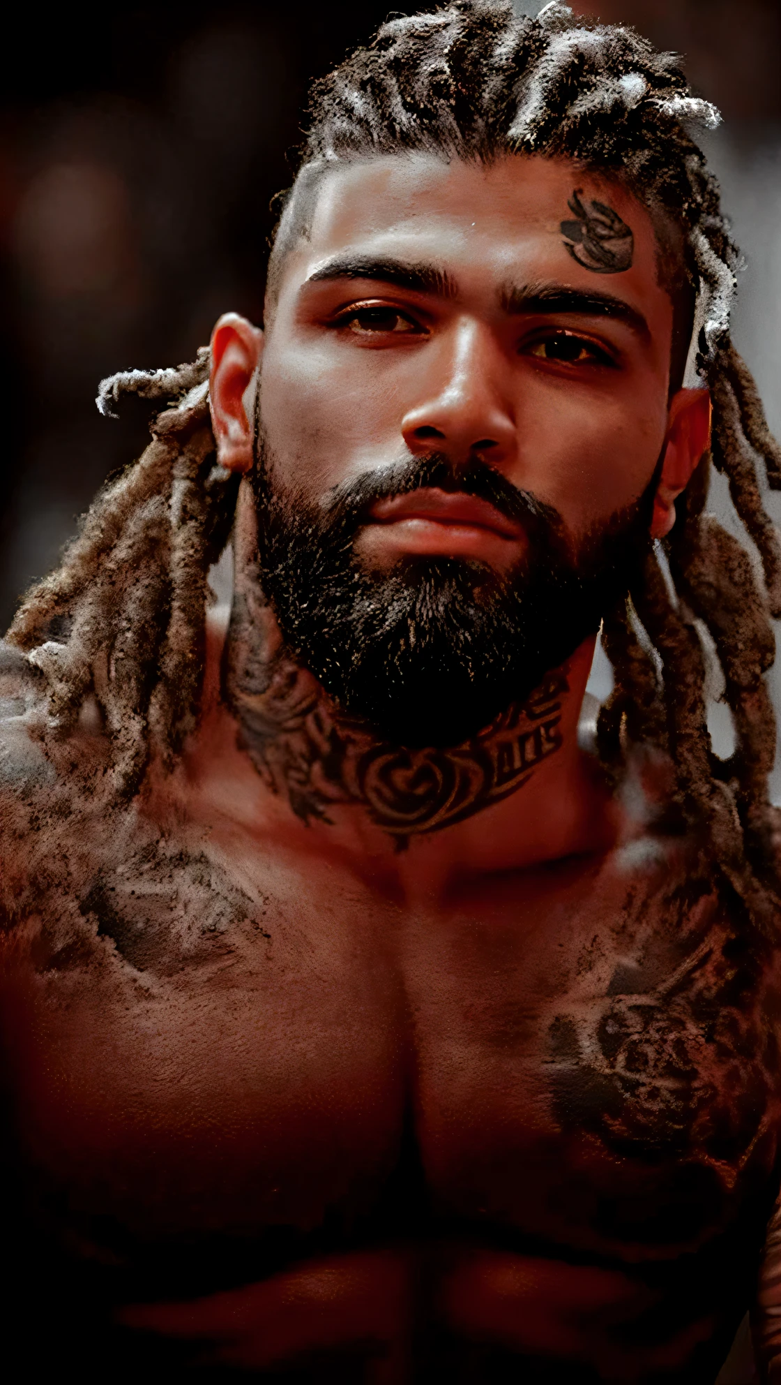 A close up of a man with dreads and a beard - SeaArt AI