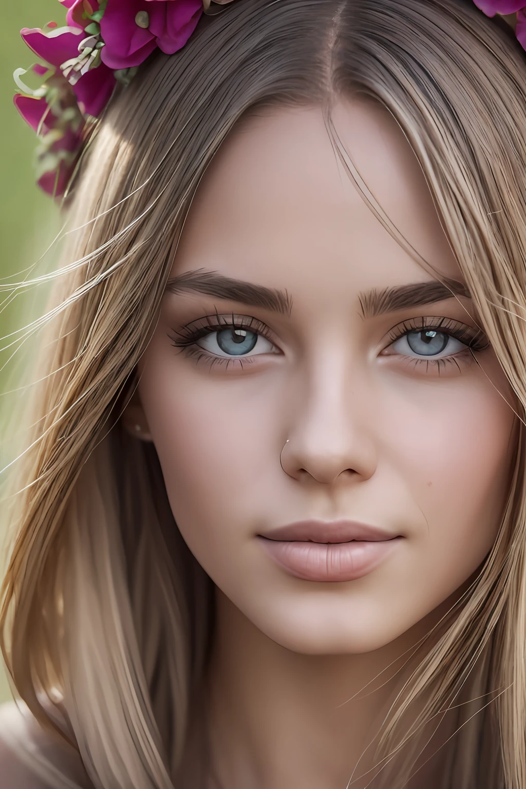 advertising portrait, young Klava Koka, awarded, close-up, bright details of eyes and skin, 200mm macro lens, straightened hair, (close-up of a woman in a suit: 0.7), with an enigmatic smile, a slight blush on her cheeks, a beautiful combination of Slavic heritage. This young girl with deep eyes, exceptional facial details shot on a Canon EOS R3 camera is stunning, highly detailed, 8k, ornate, intricate, cinematic, dehydrated, atmospheric, (realistic:0.75), (splash screen:0.75),(turquoise:0.2),(orange:0.2), 8k,