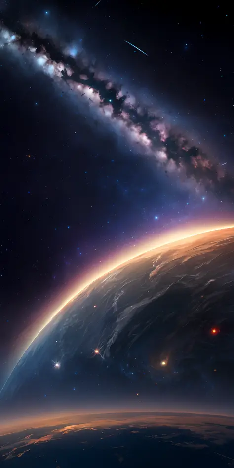 masterpiece, best quality, high quality, extremely detailed CG unity 8k wallpaper, Depth of Field, HDR,,Photorealistic,extremely detailed, Intricate, High Detail, universe, space, galaxy, stars, planets, astronomy, cosmos, celestial, nebula, black hole, so...