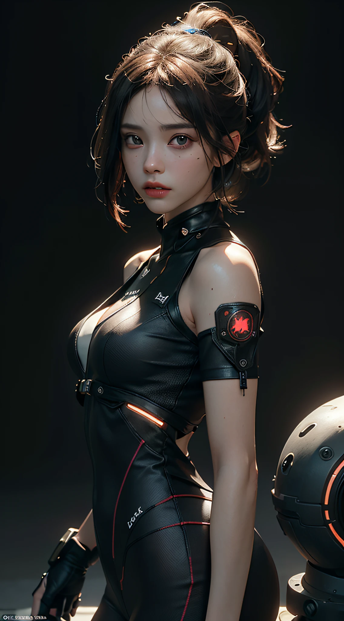 ((Best quality)), ((masterpiece)), (detailed:1.4), 3D, an image of a beautiful cyberpunk female,HDR (High Dynamic Range),Ray Tracing,NVIDIA RTX,Super-Resolution,Unreal 5,Subsurface scattering,PBR Texturing,Post-processing,Anisotropic Filtering,Depth-of-field,Maximum clarity and sharpness,Multi-layered textures,Albedo and Specular maps,Surface shading,Accurate simulation of light-material interaction,Perfect proportions,Octane Render,Two-tone lighting,Wide aperture,Low ISO,White balance,Rule of thirds,8K RAW,