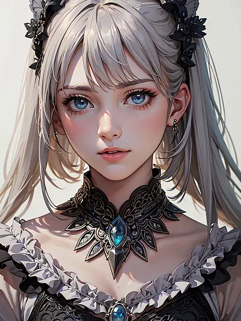Trends on ArtStation, Trends on CGSociety, Intricate, High Detail, Sharp Focus, Dramatic, Realistic Art of Drawing by Midjourney and Greg Rutkowski, Sketch, Masterpiece, Best Quality, Very Detailed, 1girl, Half, Beautiful Meticulous Eyes, Cute Anime Face, ...