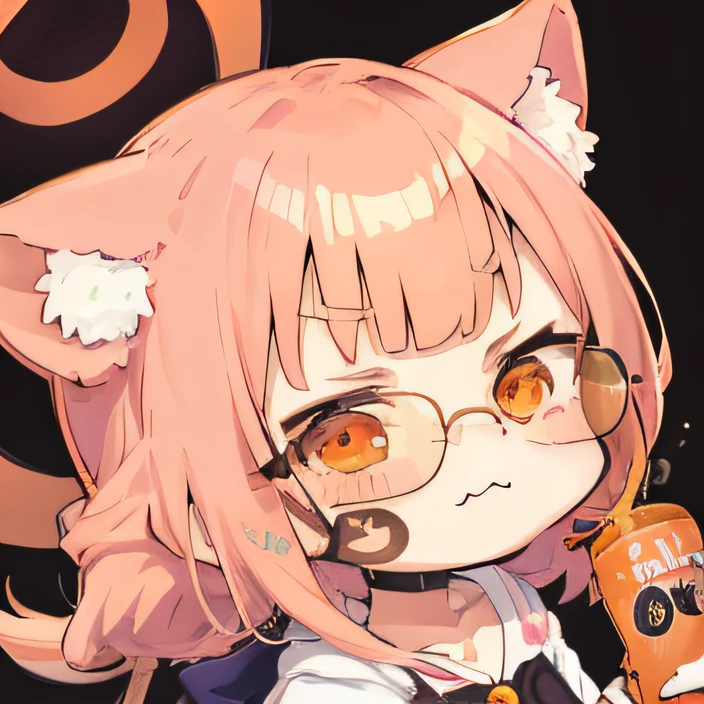 Cartoon girl with sunglasses and drink in her hands, Umaru-chan, Shikamimi, cute anime face, kawaii anime manga style, Nekomimi, cute kawaii girl, loli, ajang high face, kawaii manga style, anime visual of cute girl, anime girl drinking energy drink, ahgao, uma musum, thousand light mountain, white hair