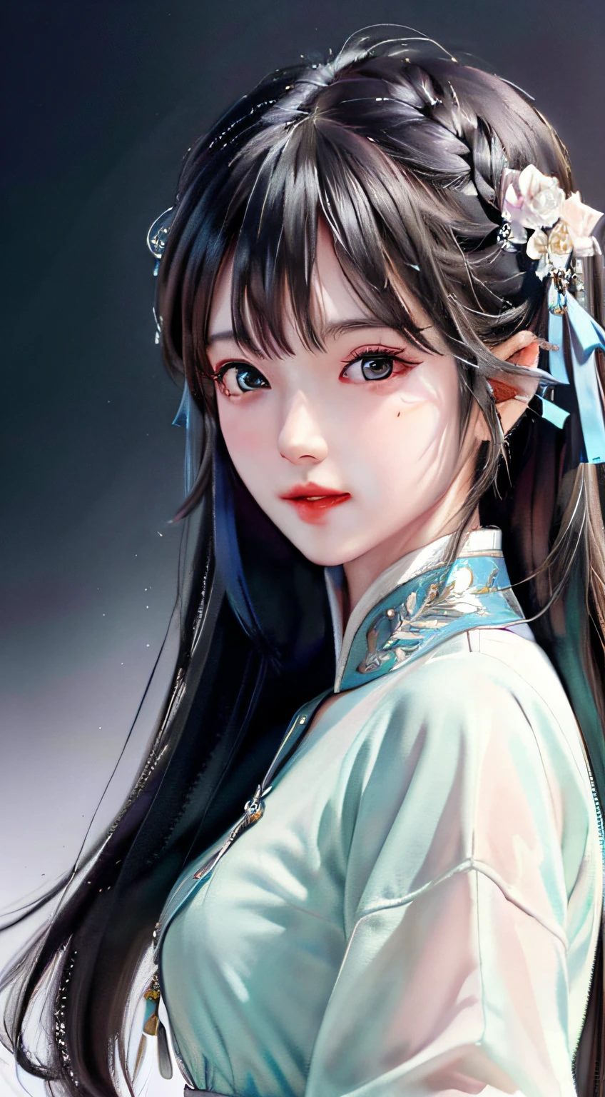 (((Masterpiece))), (((Best Quality: 1.4))), ((Super Detail: 1.4)), a masterpiece of a Qing court empress, 1girl, gorgeous hair, exquisite jewelry, delicate hair, Hetian jade bracelet, perfect facial features, big eyes, long eyelashes, delicate makeup, Little Red Book Internet celebrity makeup, willow eyebrows, resolute eyes, best light, best shadow, ray tracing, edge lighting, backlight, Sunset, good movements, good appearance, Beijing Forbidden City, Qianqing Palace, looking into the distance and thinking about something, 28 years old, ring on hand, 8K, ultra HD, movie filter, movie lighting, detailed skin, detailed face close-up, fair skin, stunning anime face portrait, beautiful digital artwork, WLOP Rossdraws, detailed digital animation art, Guwiz masterpiece, Guwiz style artwork, Guwiz, beautiful character painting, ArtStation Guvez on Pixiv, Güvez on Pixiv Art Station