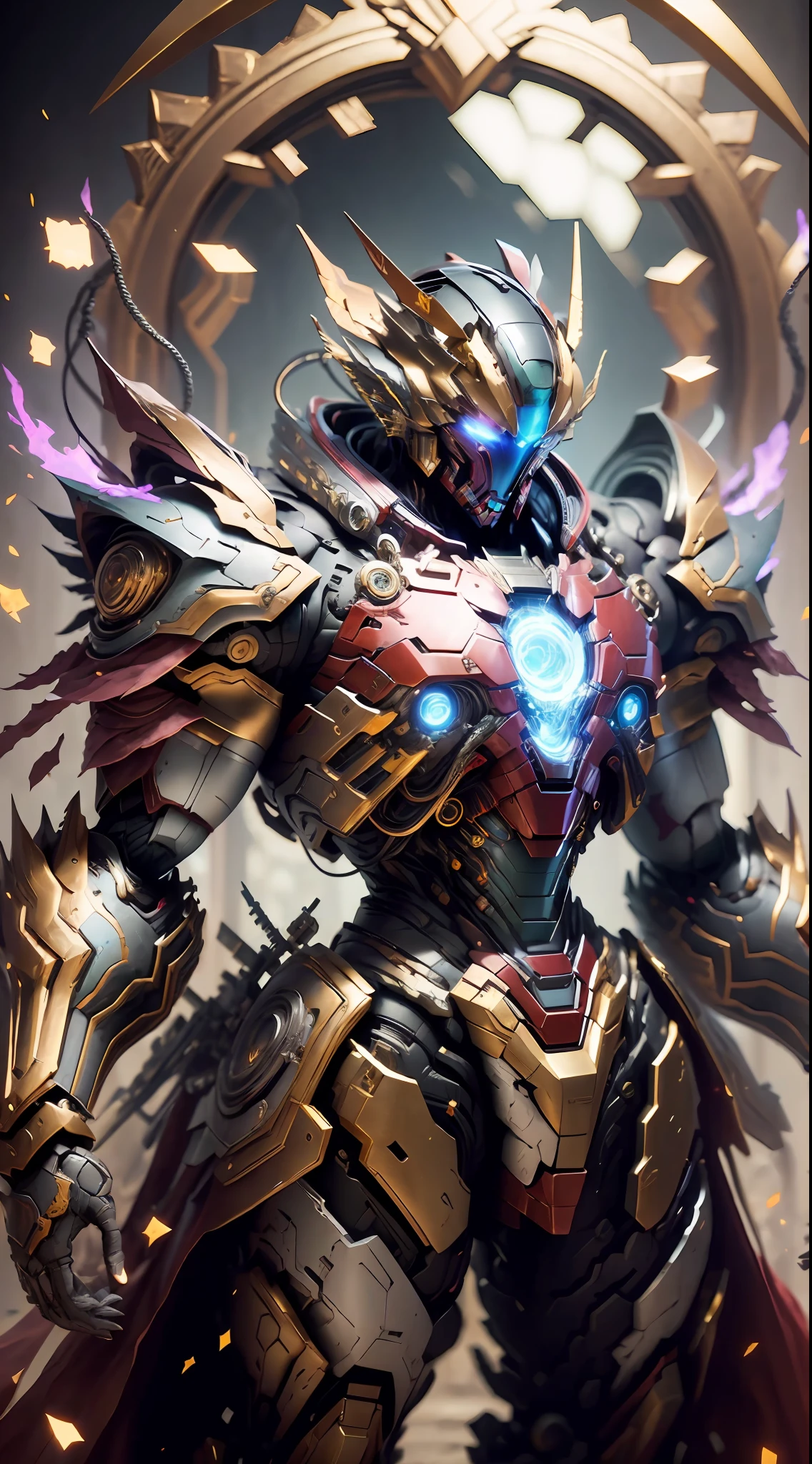 A Dragon Emperor on the Throne, (Throne), Golden Saint Seiya Limb Armor, (Dragon Symbol: 1.5), Marvel Movie Iron Man Breastplate, (Gundam 00 Gundam Exia: 1.5), (Mecha) (Mechanical) (Armor), (Open Leg: 1.3), Perfect, (Wide Angle), (Black Background: 1.6), Best Quality, Masterpiece, Super Resolution, (Reality: 1.4), bare shoulders, crazy details, (hip folds: 1.2), lower chest, side chest, unrealistic engine style, Boca effect, David La Chapelle-style lens, bioluminescent color palette: light blue, pale gold, pale pink, bright white, wide angle, ultra-fine, cinematic still life, vibrant, Sakimichan style, perfect eyes, highest image quality 8K, inspired by Harry Winston, Canon EOS R 6 shooting masterpiece "Chaos 50." ,--, under eye mole, ray tracing, surrealism, textured skin --s2