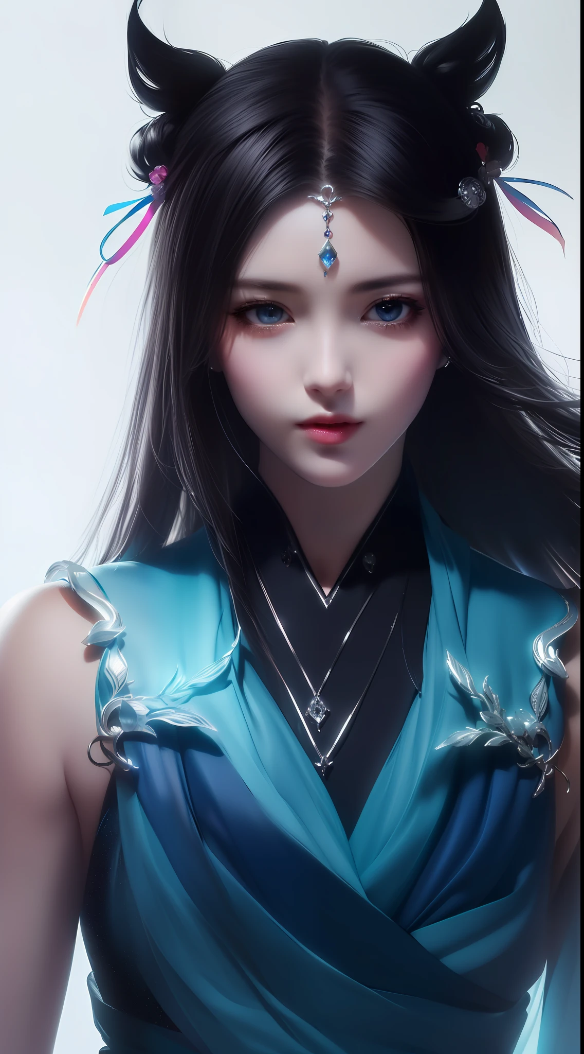 (8k, RAW Photos: 1.2), Best Quality, Illustration, Beautiful Painting, 1 Woman, Beautiful Face, Delicate Skin, Gorgeous Bun, Hair Accessories, Hanfu, Full Body, High Detail, Accent, Color Ink Painting, Splash Color, ((((colorful))), lycoris, sketch, denoising, ink splash, dramatic, cinematic, particle effects, fairy style, white background, super high resolution, best shadow, RAW, (HDR) (wallpaper) (cinematic lighting) (sharp focus), masterpiece, (Very detailed CG unified 8k wallpaper)