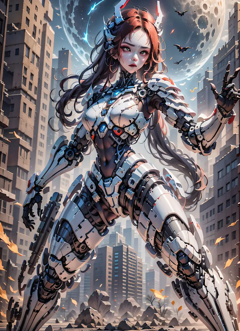 (Best Quality)), ((Masterpiece)), (Very Detailed: 1.3), 3D, Beautiful cyberpunk woman, predator cosplay, sci-fi technology, HDR ...