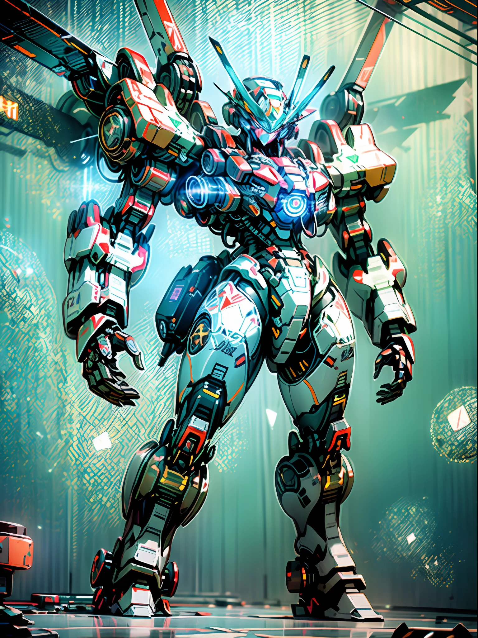 ((beste Qualität)), ((Meisterwerk)), (Sehr detailiert: 1.3), 8K, cooles Gemälde, voller Sci-Fi-Atmosphäre, schwarzer Assassine mit zwei Messern steht hinter einem riesigen Gundam-Mech, stromlinienförmige schwarze Rüstung mit komplexen Waffen und Ausrüstung dahinter, Humanoider Gundam-Mech, Anime-Mecha-Ästhetik, perfekte Körperproportionen, Head-Up-Ansicht, Stehhaltung, Militärischer Riesenmech, Raketen, Felsen, futuristische Technologie, Realismus, dunkle Wolken am Himmel, dunkler Kriegshintergrund, Raytracing, Lichtteilchen, nvidia trtx, Superauflösung, Unwirklich 5, Untergrundstreuung, Glanz- und Albedokarten, Drittelregel, Große Blendenöffnung, Kampfhaltung, 8K Rohdaten, hocheffiziente Subpixel, Subpixel Convolution, Lichtteilchen, Lichtstreuung, Tyndall-Effekt, Raytracing.