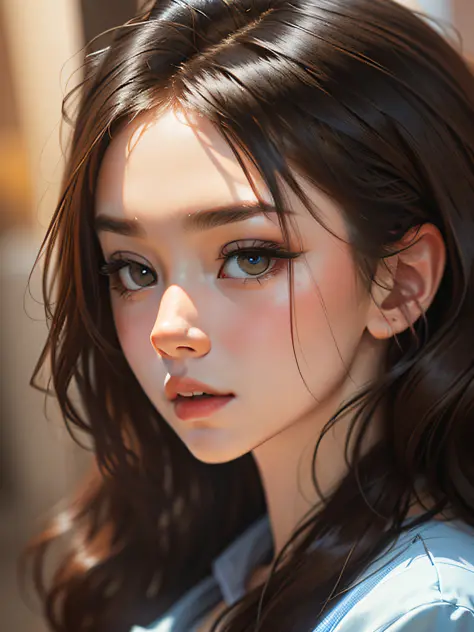 (8K, RAW, Professional, Best Quality, Masterpiece: 1.2, Ultra Detail, (Portrait), (Highest Detail Face: 1.2), 1 Girl, Dynamic Angle, Long Hair,