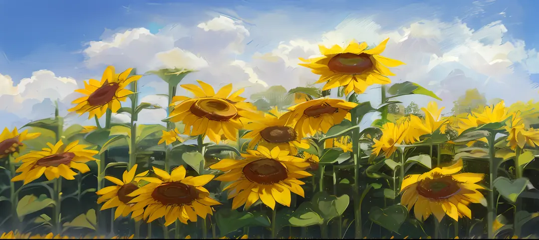 Sunflowers in Sunny Weather – Impressão em tela extraordinária – Photowall