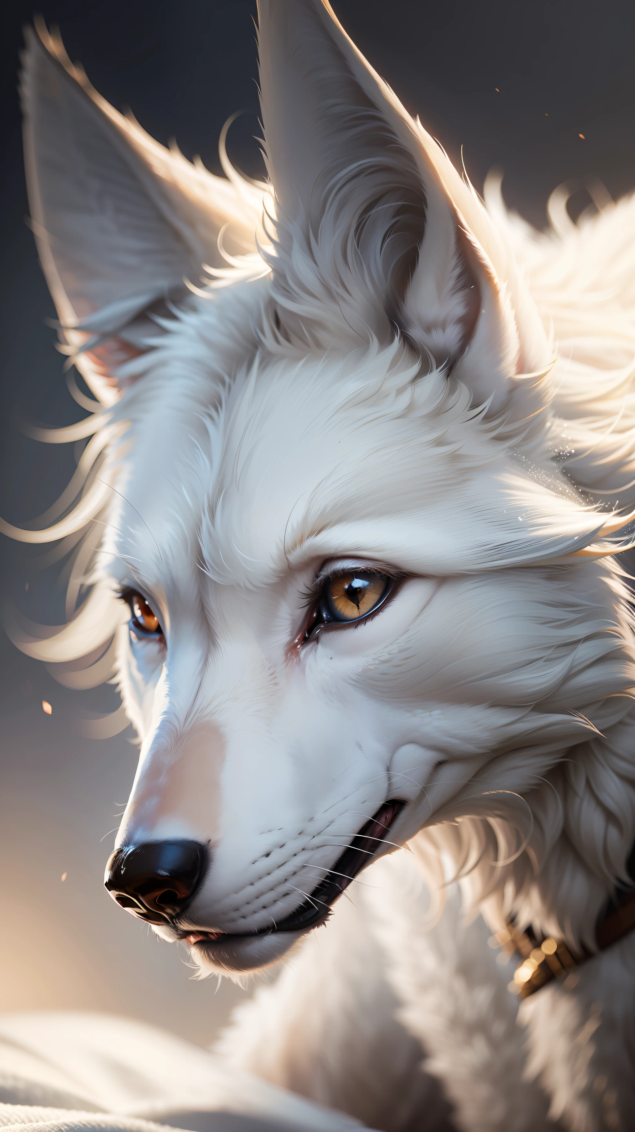 A white wolf, white wolf, real - SeaArt AI