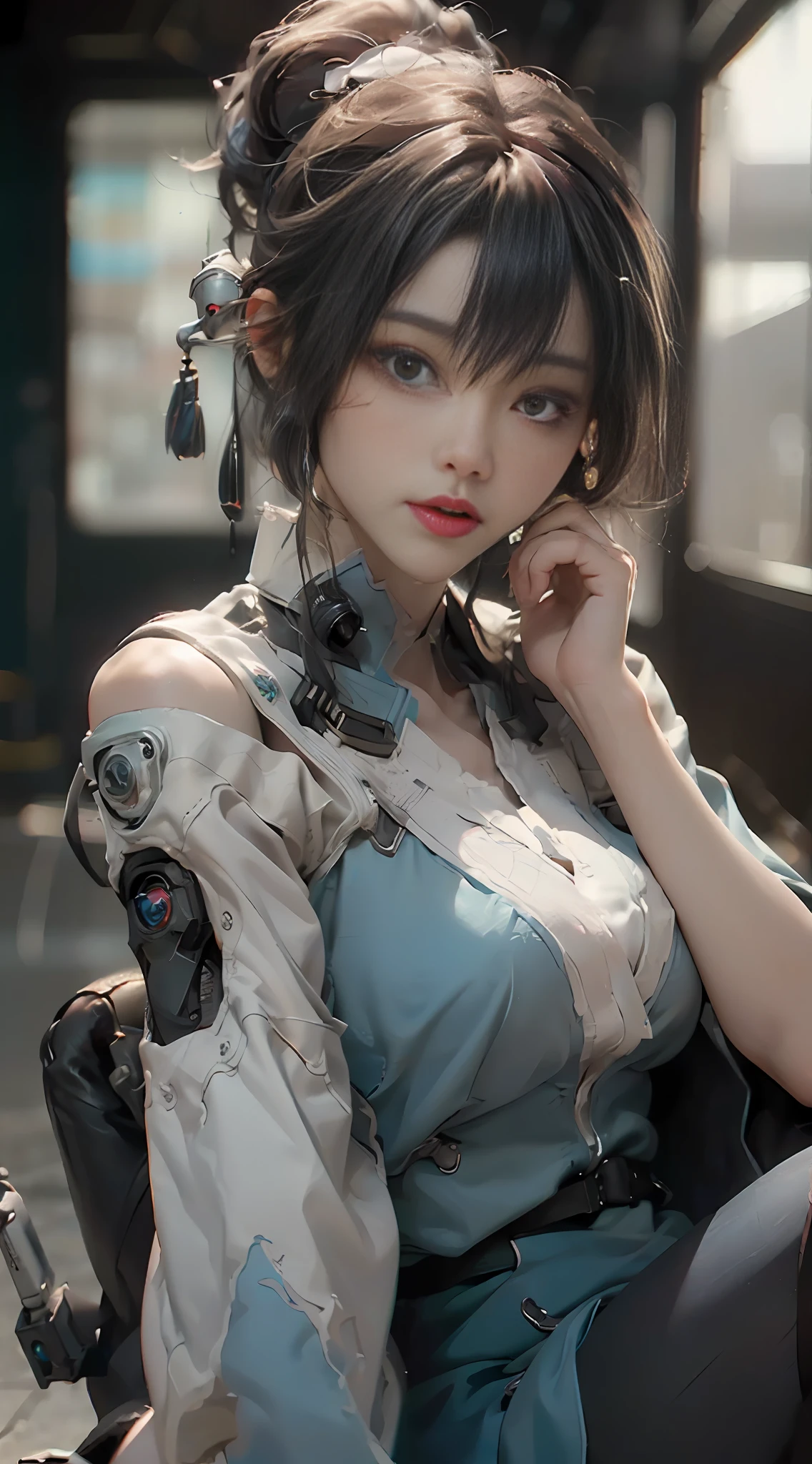 (Best Quality), ((Masterpiece), (Detail: 1.4), 3D, A Beautiful Cyberpunk Woman, HDR (High Dynamic Range), Ray Tracing, NVIDIA RTX, Super-Resolution, Unreal 5, Subsurface Scattering, PBR Textures, Post-Processing, Anisotropic Filtering, Depth of Field, Maximum Sharpness and Clarity, Multi-layer Textures, Albedo and Highlight Maps, Surface Shading, Precise simulation of light-material interactions, perfect proportions, delicacy, facing the lens, moles in the corners of the eyes, orgasmic expressions, perfect figure, Octane Render, bicolor light, large aperture, low ISO, white balance, rule of thirds, 8K RAW,