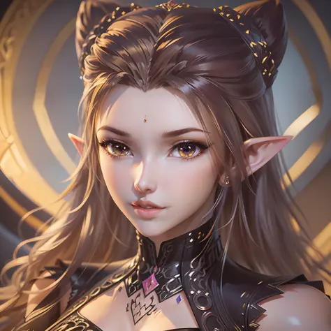 golden yellow, 3d rendered character art 8k, beautiful fantasy queen, 8k high quality detailed art, beautiful and elegant elf qu...