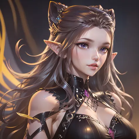 golden yellow, 3d rendered character art 8k, beautiful fantasy queen, 8k high quality detailed art, beautiful and elegant elf qu...